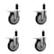 Service Caster 5'' SS Black Poly Swivel 1-1/4'' Expanding Stem Caster Set Total Lock Brake, 4PK SCC-SSEXTTL20S514-PPUB-BLK-114-4 - alternate 1